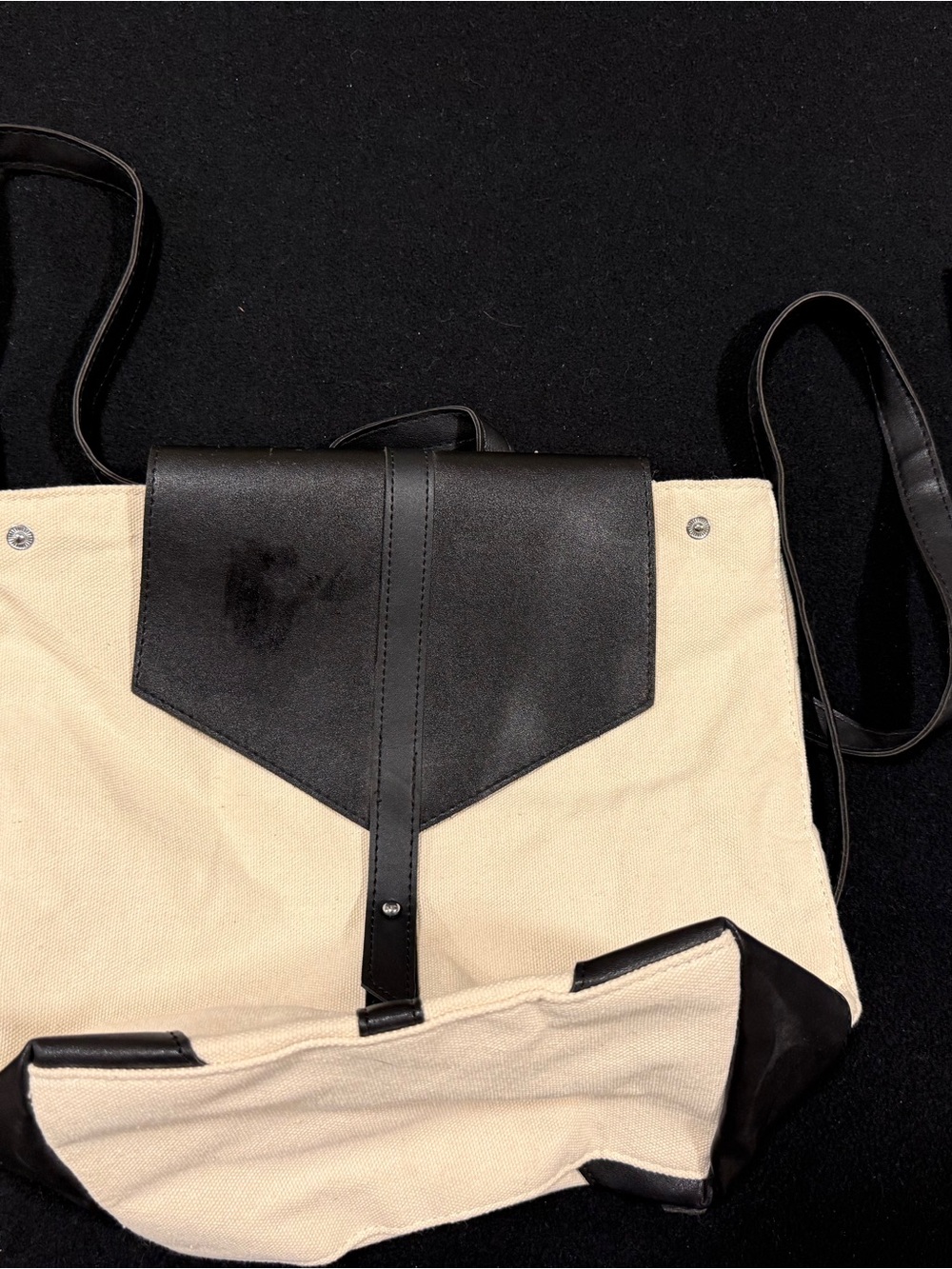 Deux Lux Canvas and Black Leather Contrast Men’s Shoulder Bag